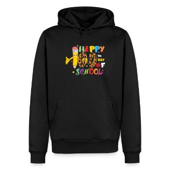 100e jour Léopard Crayon Joyeux 100 jours d’école - Sweat à capuche Premium bio Homme - noir - Devant - Nico (187cm)
