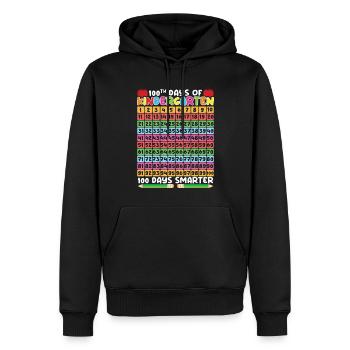 100e jour de maternelle 100 jours d’école - Sweat à capuche Premium bio Homme - noir - Devant - Nico (187cm)