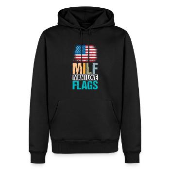 USA Flags Idependence Day Man Retro - Männer Premium Bio Hoodie - Schwarz - Vorne - Nico (187cm)