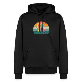 Ski Skier Skier Winter Snow Mountains - Men’s Premium Organic Hoodie - black - Front - Nico (187cm)