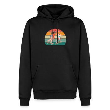 skatboarden skatboarder skatboarderin skatboard - Männer Premium Bio Hoodie - Schwarz - Vorne - Nico (187cm)