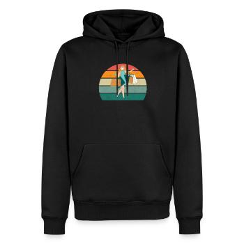 shopper shopperin einkaufen einkäufer, einkäuferin - Männer Premium Bio Hoodie - Schwarz - Vorne - Nico (187cm)