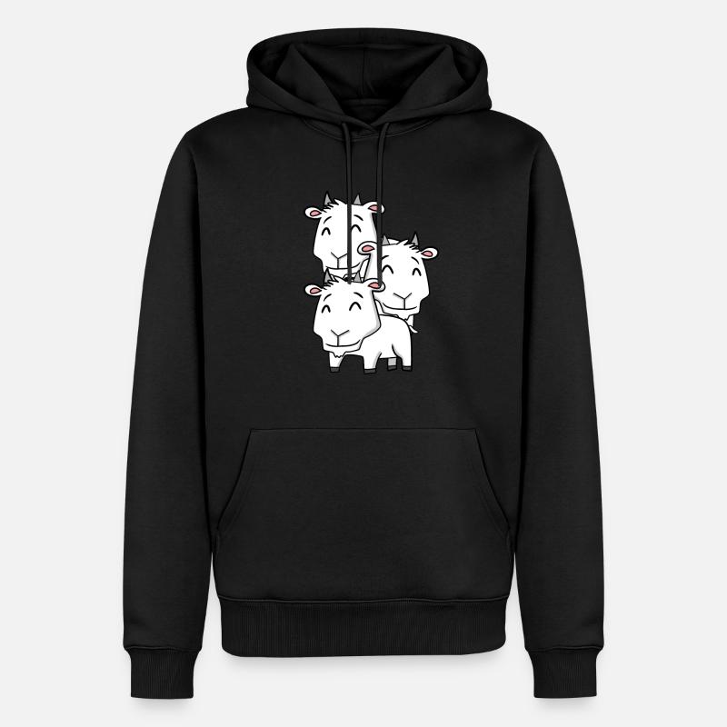 Chèvres mignonnes - Chèvre - Sweat à capuche Premium bio Homme - noir