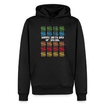 100e jour d’école 100 100 jours heureux d’école - Sweat à capuche Premium bio Homme - noir - Devant - Nico (187cm)