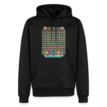 Smart 100e jour de maternelle 100 jours d’école - Sweat à capuche Premium bio Homme - noir - Devant - Nico (187cm)
