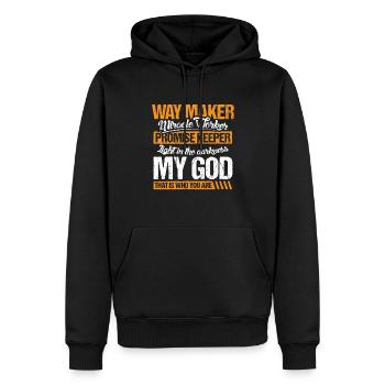 Way Maker Miracle Worker Jesus Christian Bible - Männer Premium Bio Hoodie - Schwarz - Vorne - Nico (187cm)