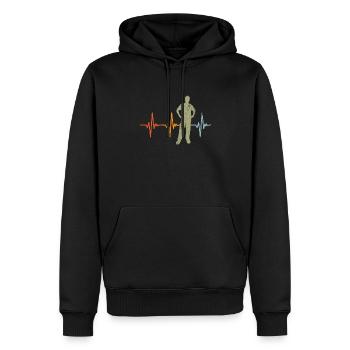 Doctor Heartbeat Medicine Anatomy Heart - Männer Premium Bio Hoodie - Schwarz - Vorne - Nico (187cm)