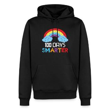 Rainbow Pop 100. Tag Klügere Schultage - Männer Premium Bio Hoodie - Schwarz - Vorne - Nico (187cm)