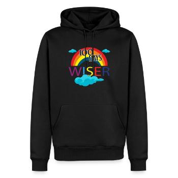 Rainbow Student 100th Day Wiser Days Of School - Men’s Premium Organic Hoodie - black - Front - Nico (187cm)