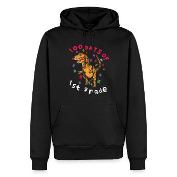 1. Klasse 100. Tag Dinosaurier 100 Tage Schule - Männer Premium Bio Hoodie - Schwarz - Vorne - Nico (187cm)