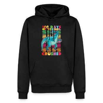 100 Tage Dinosaurier zerquetscht 100. Schultage - Männer Premium Bio Hoodie - Schwarz - Vorne - Nico (187cm)