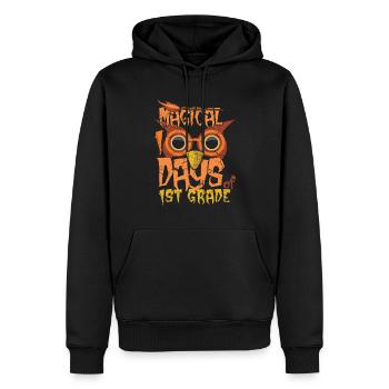 1. Klasse Eule 100. Tag Magische 100 Tage Schule - Männer Premium Bio Hoodie - Schwarz - Vorne - Nico (187cm)