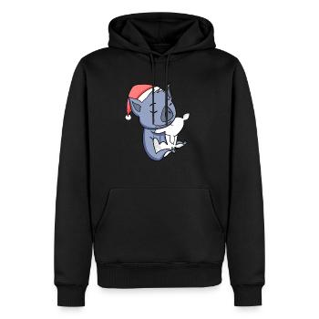 Noël des chauves-souris - Sweat à capuche Premium bio Homme - noir - Devant - Nico (187cm)