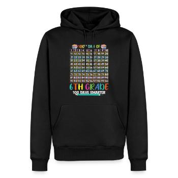 Smarter 100th Tage der 6. Klasse 100 Tag der Schule - Männer Premium Bio Hoodie - Schwarz - Vorne - Nico (187cm)