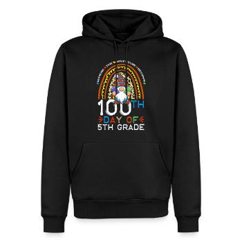 5. Klasse Gnom Happy 100th Day 100 Tage Schule - Männer Premium Bio Hoodie - Schwarz - Vorne - Nico (187cm)