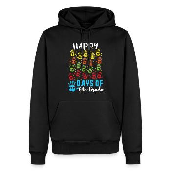 Hände 6. Klasse Happy 100th Day 100 Tage Schule - Männer Premium Bio Hoodie - Schwarz - Vorne - Nico (187cm)