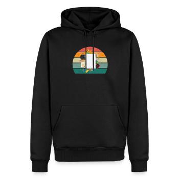 Ecoles, enseignants enseignants élèves, élèves classe - Sweat à capuche Premium bio Homme - noir - Devant - Nico (187cm)