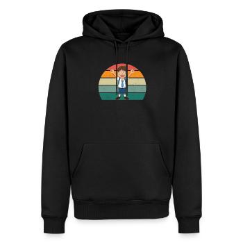 schulen, lehrer lehrerin schüler, schülerin klasse - Männer Premium Bio Hoodie - Schwarz - Vorne - Nico (187cm)