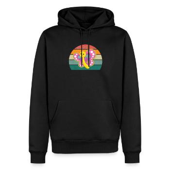 Papillon Chenille Chenilles Cocoon Mouche Floraison - Sweat à capuche Premium bio Homme - noir - Devant - Nico (187cm)