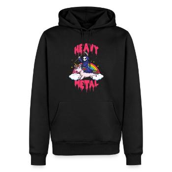 Grim Unicorn Rainbow Metal Musique Heavy Rock - Sweat à capuche Premium bio Homme - noir - Devant - Nico (187cm)