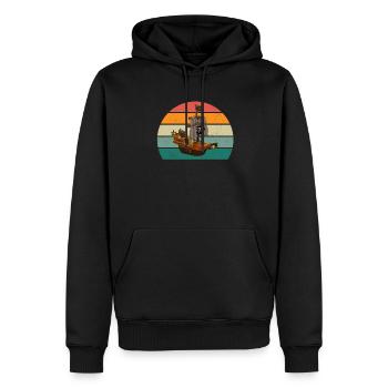 Bateau Bateaux Yacht Yachts Captain Ships - Sweat à capuche Premium bio Homme - noir - Devant - Nico (187cm)