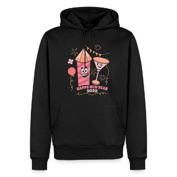 Weinfeuerwerk 2023 Neujahr Hallo 2023 Neujahr - Männer Premium Bio Hoodie - Schwarz - Vorne - Nico (187cm)