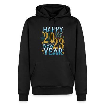 Familie Neujahr Feiern 2023 Hallo 2023 Neujahr - Männer Premium Bio Hoodie - Schwarz - Vorne - Nico (187cm)