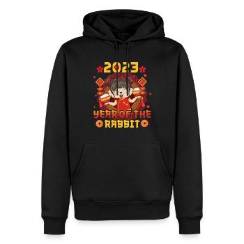 Chinese New Year Rabbit Girl New Year 2023 - Männer Premium Bio Hoodie - Schwarz - Vorne - Nico (187cm)