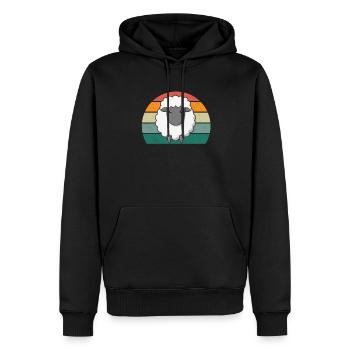 Ovins Troupeau de moutons Chèvres Chèvres Agneau Laine ovine - Sweat à capuche Premium bio Homme - noir - Devant - Nico (187cm)