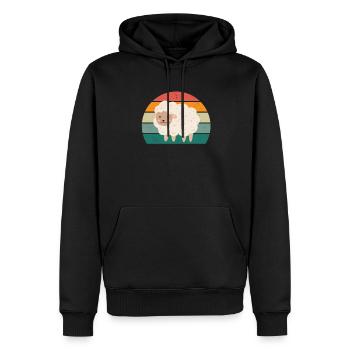 Ovins Troupeau de moutons Chèvres Chèvres Agneau Laine ovine - Sweat à capuche Premium bio Homme - noir - Devant - Nico (187cm)