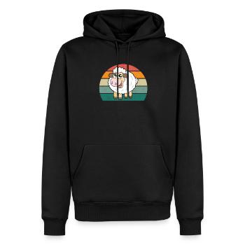 Ovins Troupeau de moutons Chèvres Chèvres Agneau Laine ovine - Sweat à capuche Premium bio Homme - noir - Devant - Nico (187cm)