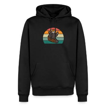 Pandas roux Panda rouge Bambou Asie Panda Rouge Ours - Sweat à capuche Premium bio Homme - noir - Devant - Nico (187cm)