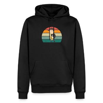 Saxofon Saxofonist Saxophon Musik Saxophonespieler - Männer Premium Bio Hoodie - Schwarz - Vorne - Nico (187cm)