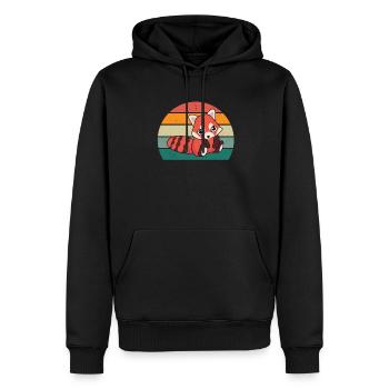 Pandas roux Panda rouge Bambou Asie Panda Rouge Ours - Sweat à capuche Premium bio Homme - noir - Devant - Nico (187cm)