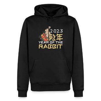 Chinese New Year Of Rabbit Floral New Year 2023 - Männer Premium Bio Hoodie - Schwarz - Vorne - Nico (187cm)