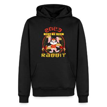 Rabbit Welcome 2023 New Year Chinese New Year - Männer Premium Bio Hoodie - Schwarz - Vorne - Nico (187cm)