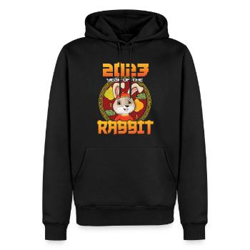 Cute Rabbit Welcome 2023 New Year Chinese New Year - Männer Premium Bio Hoodie - Schwarz - Vorne - Nico (187cm)