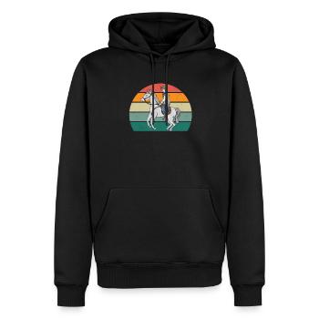 Reiter Reiterin Pferd Reiten Pony Pferdestall - Männer Premium Bio Hoodie - Schwarz - Vorne - Nico (187cm)