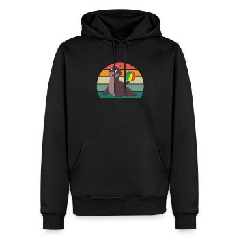 Robben Seehund Seehunde Schwimmen Ohrenrobbe Robbe - Männer Premium Bio Hoodie - Schwarz - Vorne - Nico (187cm)