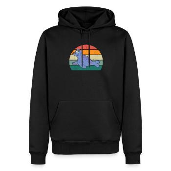 Robben Seehund Seehunde Schwimmen Ohrenrobbe Robbe - Männer Premium Bio Hoodie - Schwarz - Vorne - Nico (187cm)