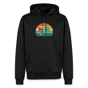 Lizard Lizards Cold-blooded scales Reptiles - Men’s Premium Organic Hoodie - black - Front - Nico (187cm)