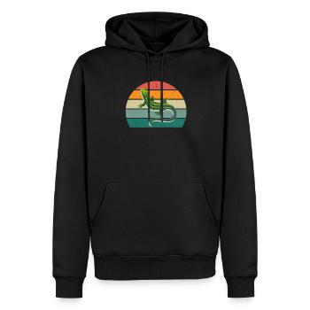 Lizard Lizards Cold-blooded scales Reptiles - Men’s Premium Organic Hoodie - black - Front - Nico (187cm)