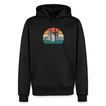 Robben Seehund Seehunde Schwimmen Ohrenrobbe Robbe - Männer Premium Bio Hoodie - Schwarz - Vorne - Nico (187cm)