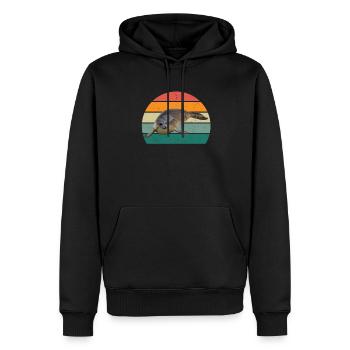 Robben Seehund Seehunde Schwimmen Ohrenrobbe Robbe - Männer Premium Bio Hoodie - Schwarz - Vorne - Nico (187cm)
