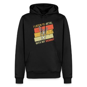 Vintage Metal With Mommy Metal Kid Music Lover - Männer Premium Bio Hoodie - Schwarz - Vorne - Nico (187cm)