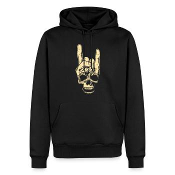 Bone Rocker Skeleton Rock Music Love Rock Metal - Sweat à capuche Premium bio Homme - noir - Devant - Nico (187cm)