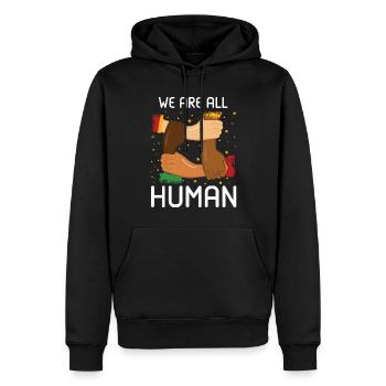 Human Equality Proud Black Pride Black History - Männer Premium Bio Hoodie - Schwarz - Vorne - Nico (187cm)