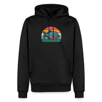 Piranha dangerous fish fish predatory fish river - Men’s Premium Organic Hoodie - black - Front - Nico (187cm)