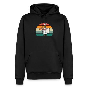 Pizzas Pizzas Salami Ham Italy Tomato Pizza - Men’s Premium Organic Hoodie - black - Front - Nico (187cm)