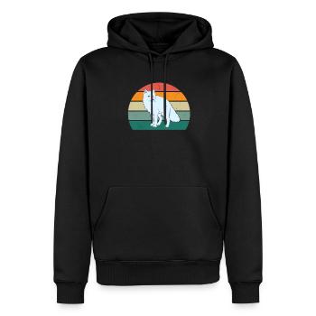 Polarfuchs weißer Fuchs weiße Füchse Polar Kalt - Männer Premium Bio Hoodie - Schwarz - Vorne - Nico (187cm)